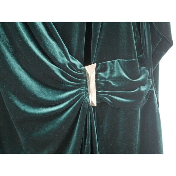 NWOT Calvin Klein Velvet Long Sleeve Belted Dress Green 24W - Picture 4 of 6